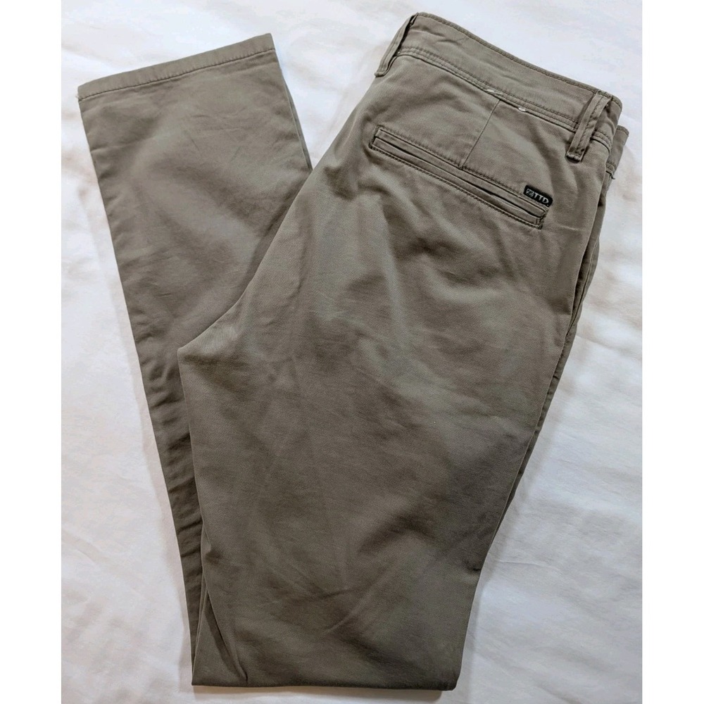 Tom Tailor Denim (TTD) Skinny Chino Pants 32(34)x32 Mens Khaki Brown Stretch